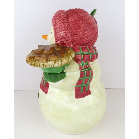 BICO Snowman Cookie Jar 11” Ceramic Holiday Gingerbread Christmas Kitchen Decor - Picture 6 of 14